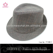 Men's checked fedora snapback hats